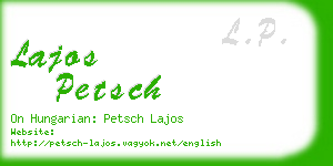 lajos petsch business card